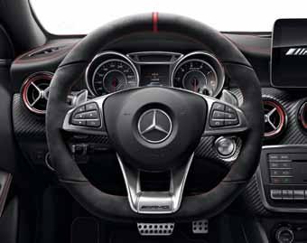 47 AMG Performance Studio AMG Performance Studio tarjoaa runsaasti tehdaslisävarus teita, jotka antavat Mercedes-AMG A 45 4Matic -autolle vieläkin enemmän AMG-henkeä ja yksilöllisyyttä.