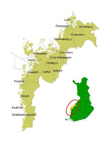 3.2 Pohjanmaa toimintaympäristönä Pohjanmaa on kaksikielinen noin 177.000 asukkaan alue. Suurin osa kunnista on muodostanut yhteistyöalueita sosiaalija terveydenhuoltoa varten.