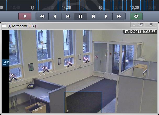 KAMERAIKKUNA Kuva 3.11: Aluehaku käytössä. Kloonaa ikkuna Avaa toinen saman kameran ikkuna napsauttamalla Kloonaa ikkuna -painiketta (Kuva 3.12).