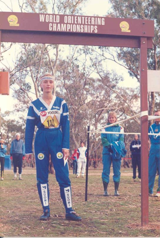 Marja Liisa Portin edusti Suomea Australian MMkisoissa vuonna 1985. (Kuvan omistaa Marja Liisa Autti os. Portin).