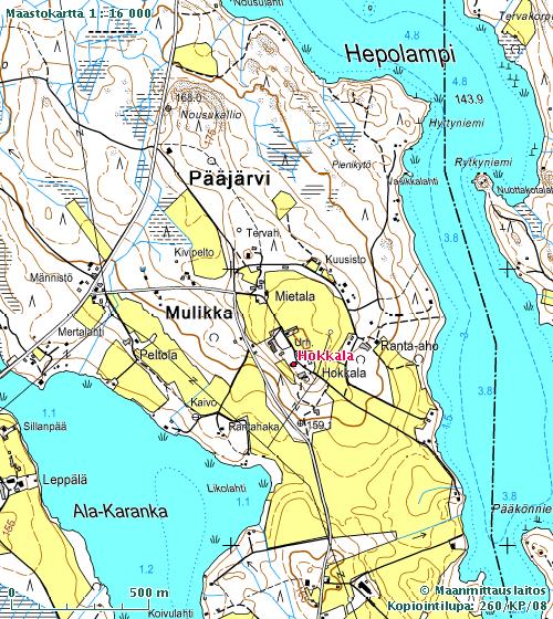 Mulikan Riekko eli Mietalan ja Hokkalan talot sijaitsevat Karankajärven pohjoispäässä ja Leppälän talo sen länsirannalla. Sillanpää on lohkottu Hokkalan talosta 1906.