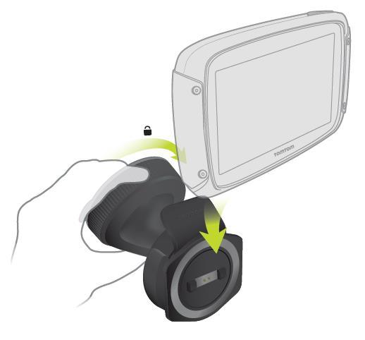 Asentaminen autoon Jos pakkaukseen sisältyy autoteline, asenna TomTom Rider ajoneuvoon sen avulla. Lue laitteen sijoittamista koskevat ohjeet, ennen kuin asennat Rider -navigaattorisi.
