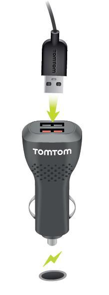 Vihje: nopealla kaksoislaturilla voit ladata TomTom Rider -navigaattorin ja älypuhelimen yhtä aikaa.