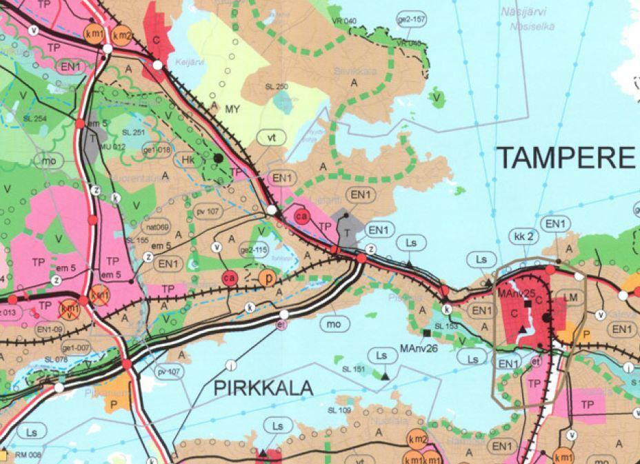 3.1.4 Maanomistus Suunnittelualue on Tampereen kaupungin omistuksessa. 3.2 Suunnittelutilanne 3.2.1 Maakuntakaava Pirkanmaan 1. maakuntakaava on hyväksytty maakuntavaltuustossa 9.3.2005 ja valtioneuvosto on vahvistanut sen 29.