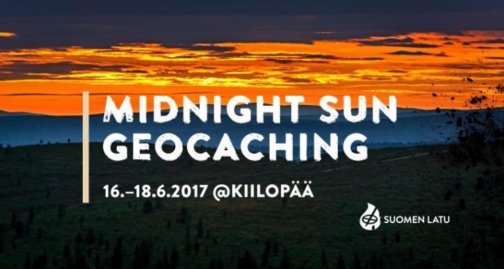 16.-18.6. Midnight Sun Geocaching 2017 Suomen Latu järjestää Kiilopäällä 16. 18.6.2017 geokätköilijöiden MEGA-tapahtuman. Tule mukaan osallistujana tai talkoolaisena! La 17.6. Nuku Yö ulkona - Metsähotelli Salamajärven kansallispuistossa Lähde mukaan kokemaan keskiyön aurinko ja upeat tunturimaisemat ja opi samalla itsellesi uusi hauska harrastus.