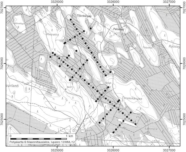 Lappajärvellä tutkitut suot ja niiden turvevarat. Osa 1. 60. Reipakanneva Reipakanneva (kl. 2314 05, x = 7025,9, y = 3325,3) sijaitsee noin 13 km Lappajärven keskustasta pohjoiseen.