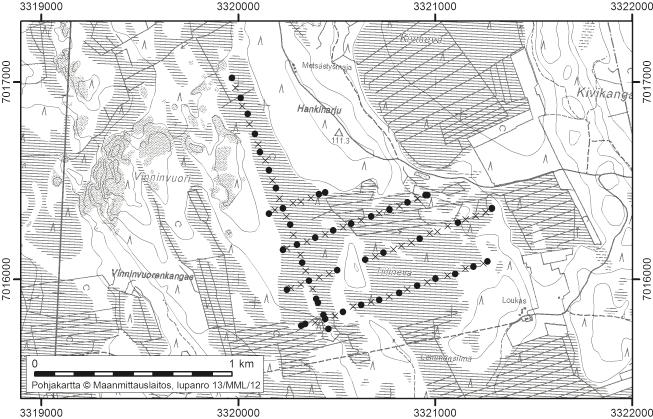Lappajärvellä tutkitut suot ja niiden turvevarat. Osa 1. 15. Tiilineva Tiilineva (kl. 2314 04, x=7016,0, y=3320,7) sijaitsee noin 10 km Lappajärven keskustasta itään.