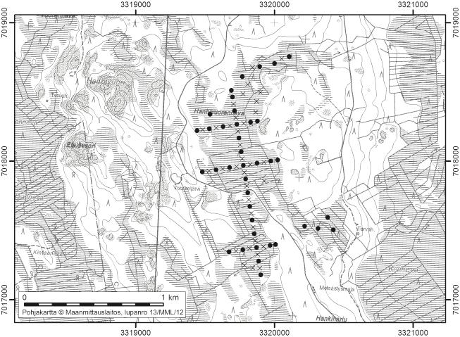 Lappajärvellä tutkitut suot ja niiden turvevarat. Osa 1. 44. Hanhivuorenneva Hanhivuorenneva (kl. 2314 04, x = 7018,1, y = 3319,6) sijaitsee noin 13 km Lappajärven keskustasta länteen.