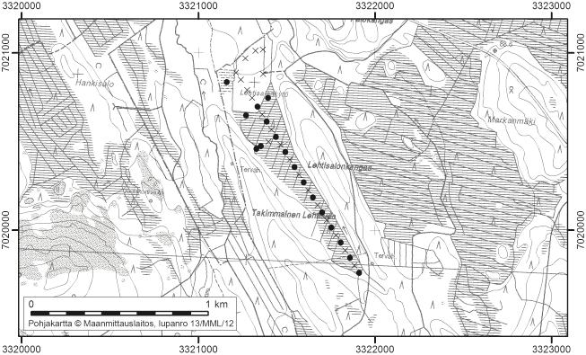 Lappajärvellä tutkitut suot ja niiden turvevarat. Osa 1. 51. Lehtisalonkytö Lehtisalonkytö (kl. 2314 04, x = 7020,7, y = 2231,2) sijaitsee noin 10 km Lappajärven keskustasta länsiluoteeseen.