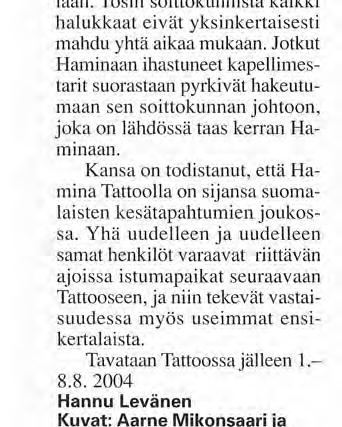 Hamina suosittu ulkomailla Hamina Tattoo on erittäin suosittu