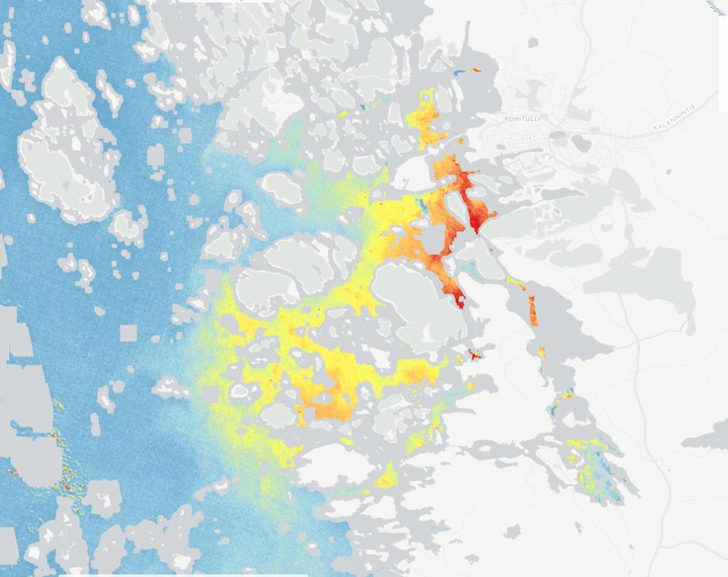 Alkuperäiset kuvat: USGS/NASA Landsat Program, prosessointi: SYKE. Kuva 3.16.