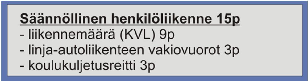Tavaraliikenneaineisto: mukaan kelpuutettiin vain sellainen lähtöaineisto, joka on helposti päivitettävissä. Puolustusvoimien käyttämä reitti: tietoja ei saatu käyttöön. 3.