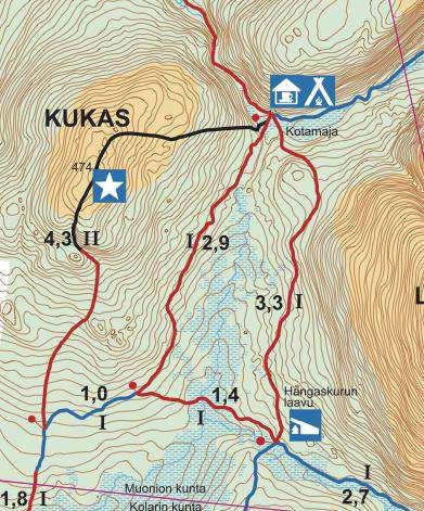 17 Kuva 10: Ote Ylläksen latukartasta vuodelta 2011 (Ylläksen Rasti ry, 2011).