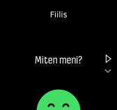 Voit ohittaa kysymykseen vastaamisen painamalla keskipainiketta ja lisätä fiiliksen myöhemmin muokkaamalla Movea Suunto Movescountissa.