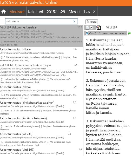 Ohjelma ei toistaiseksi merkitse haettua sanaa millään tavalla, mutta puute korjataan tulevissa päivityksissä.