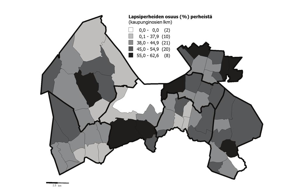 5.2 Perheet ja lapset Väestön määrän lisääntyessä myös perheiden määrä on lisääntynyt.