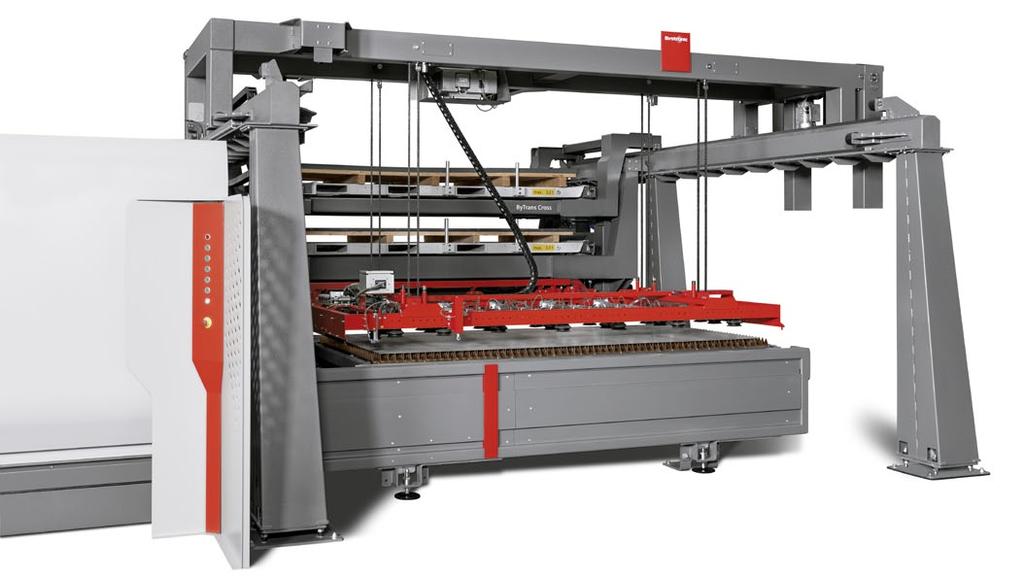26 AUTOMAATIO ByTrans Cross Modulaarinen automaatio laserleikkauslaitteistojen lastaukseen ja purkuun Hyödyt asiakkaan kannalta Automaatio, joka sopii kaikkiin käyttötarpeisiin.
