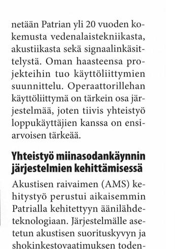 Sonac PFA:n operointipulpetissa käytetään kaupallisia komponentteja.