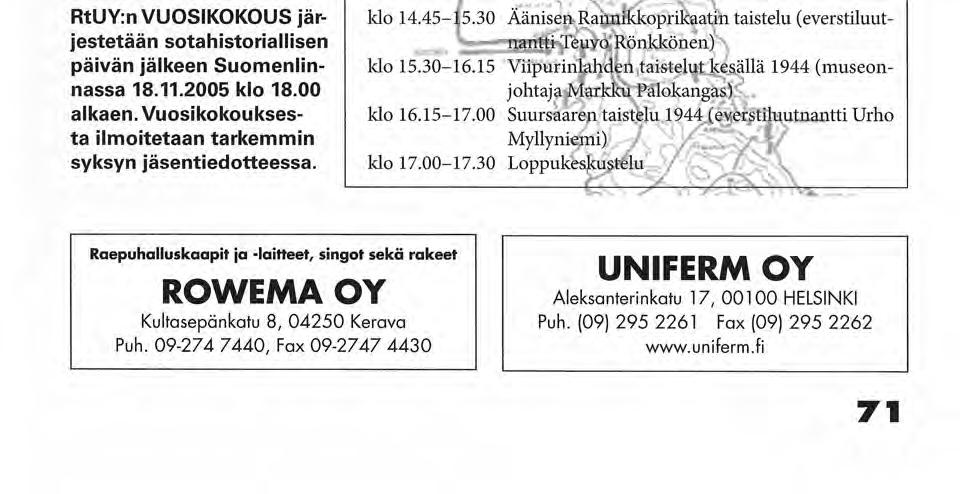 RtUY järjestää: SOTAHISTORIALLINEN PÄIVÄ Merisotakoululla Suomenlinnassa 18.11.