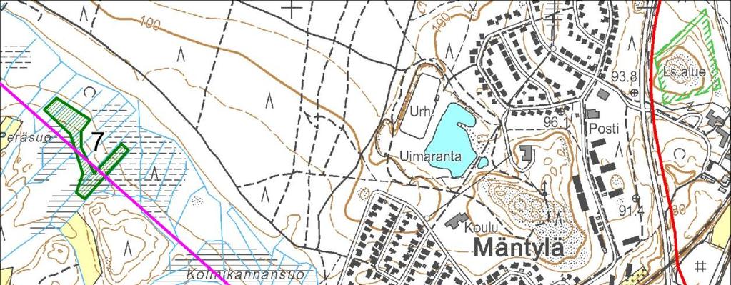 10. Saareksenmäen eteläinen metsä Saareksenmäen eteläosassa on välittömästi radan eteläpuolella järeitä haapoja kasvava metsäkaistale.