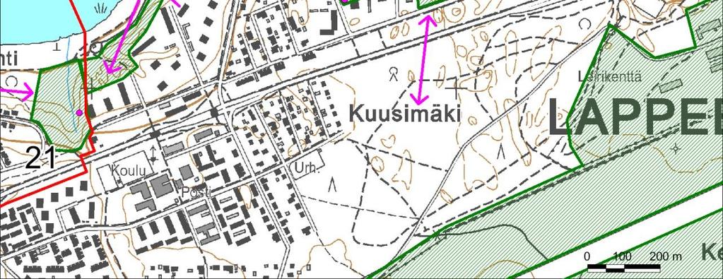 Huhtiniemen kärjen metsä Huhtiniemen kärjessä on varttunutta mäntyvaltaista sekametsää. Seassa on koivua ja haapaa ja rannassa harmaa- ja tervaleppää.