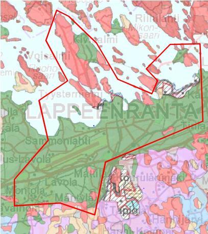 4 Lappeenrannan lentokentän alue on Baltian jääjärven I-vaiheen vedenpinnan tasoon kerrostunut delta (Etelä-Karjalan liitto 2006).