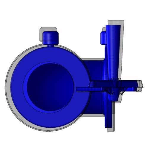 Kutistumat ohjautuvat kanavaa kohti sekä CAD-ohjelmalla