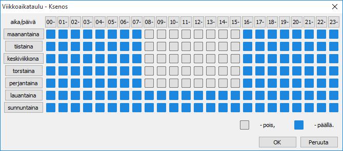 Poista halutut ajankohdat (esim. Työtunnit) ja napsauta OK.