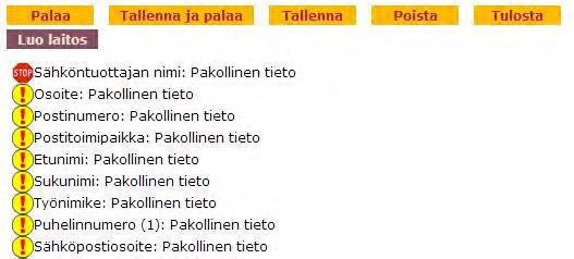 7 ilman, että hän on tallentanut tietoja, ohjelma huomauttaa tästä. Huomautus kuitataan painamalla OK -painiketta, jolloin palataan takaisin siihen ikkunaan, josta oltiin poistumassa.