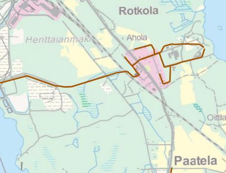 Sinisellä vesijohtolinja ja ruskealla jätevesilinja. 3.5 Rakennettu ympäristö Suunnittelualue on rakentamatonta aluetta.