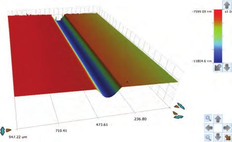 Optinen pinnanmuodon mittaus Kuva 2. Alumiinin työstöjäljen laadun tutkimista Kuva 3. Lasiin uurretun uran muodon mittaus.