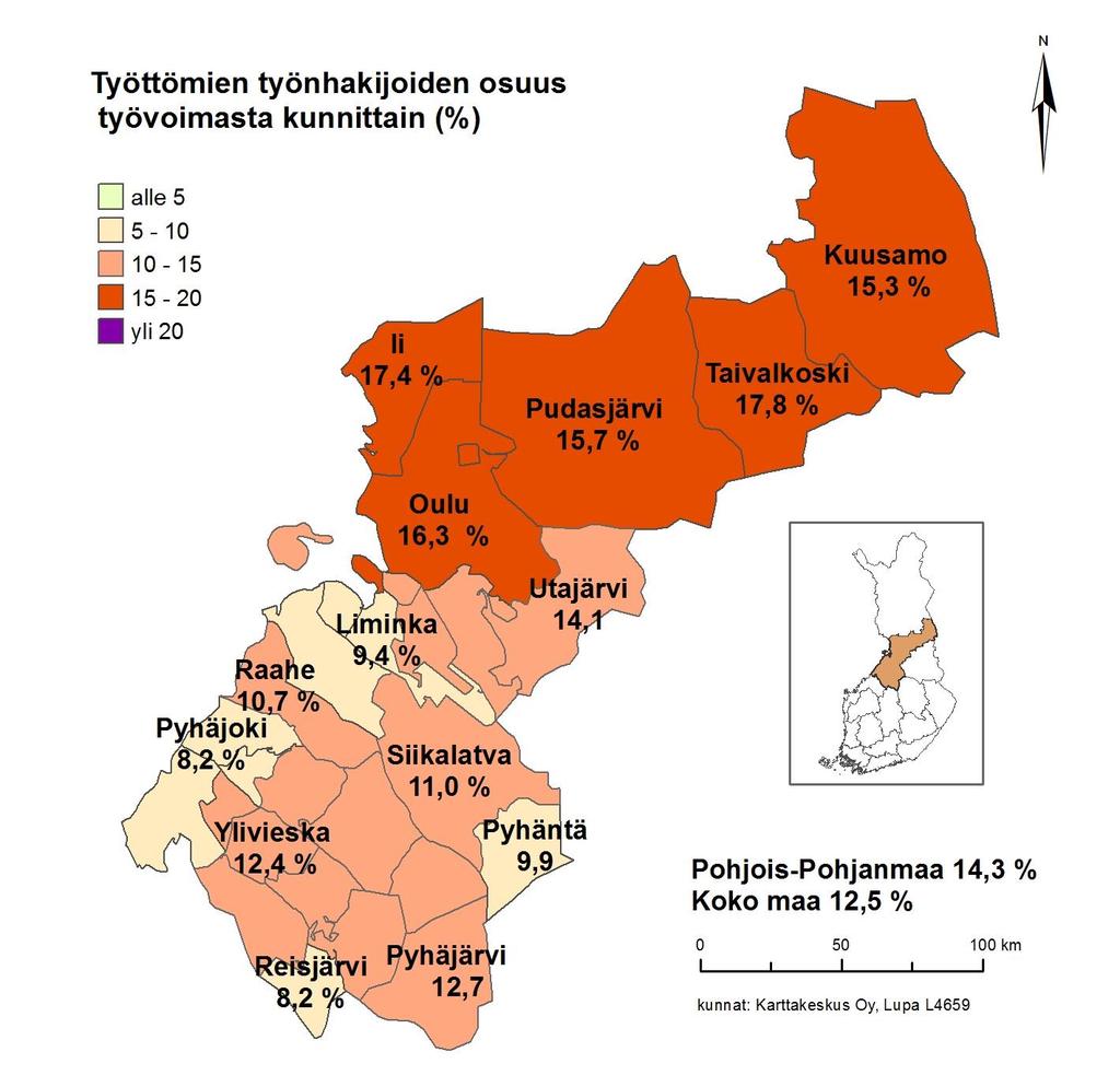 NÄKYMIÄ TOUKOKUU 2015 POHJOIS-POHJANMAAN ELY-KESKUS Pohjois-Pohjanmaan työllisyyskatsaus 5/2015 Julkaisuvapaa keskiviikkona 24.6.2015 klo 9.