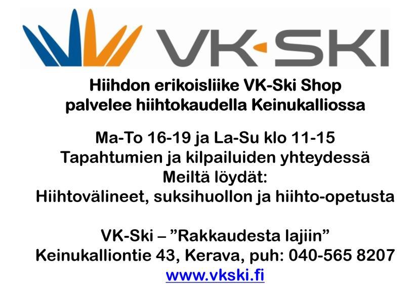 Hiihtokalenteri 2017 18 13 Luisteluhiihdossa Muista liukua yhdellä suksella. Opettele pitämään painopiste täysin yhden suksen päällä.