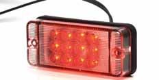 38 TAKAVALOT LED-PERUUTUSVALO 12-24 V, KIRKAS LASI LED-SUMUVALO 12-24 V, PUNAINEN LASI 107 x 47 x 25 mm. Kiinnitysväli 90 mm. IP66/68. 380 mm johto. Tuotenro: 800268 107 x 47 x 25 mm.