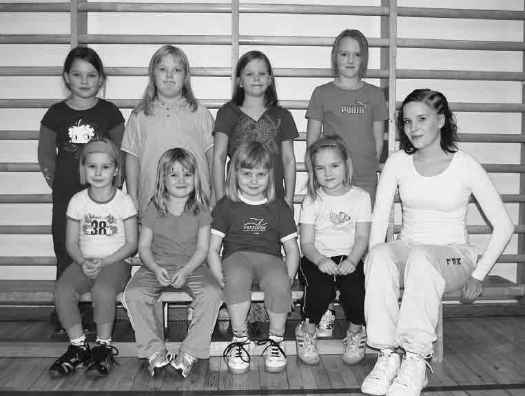 Tyttöjen koriskoulu Ylärivi vasemmalta: Veera, Olivia, Viiu, Emilia. Alarivi vasemmalta: Viivi, Assu, Eerika, Inka + valmentaja Nea Höijer.