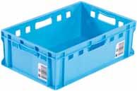 Elintarvikehyväksytyt muovilaatikot 25L 600x400x125mm Vihreä Bekuplast:n valmistamat laatikot takaavat tuotteille hygieenisen kuljetuksen ja varastoinnin.