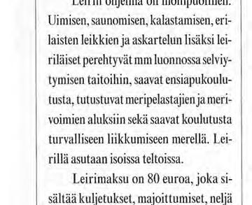 Lastenleiri Järvön saaressa 22.-25.06.2009 Ilmoita lapsesi!