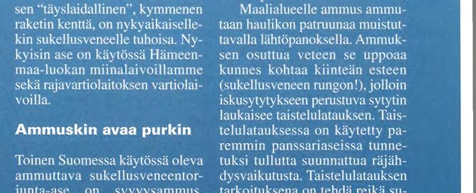 Kuvassa miinalaiva Hämeenmaan oikeanpuoleinen heitin.