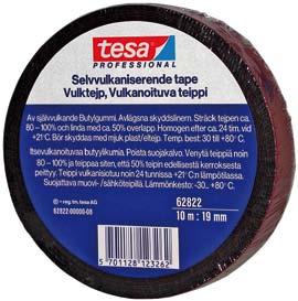 SÄHKÖTEIPIT VULKANOITUVA TEIPPI TS026 koko 19 mm x 10 m itsevulkanoituvaa butyylikumia kaapelien vesitiiviisiin