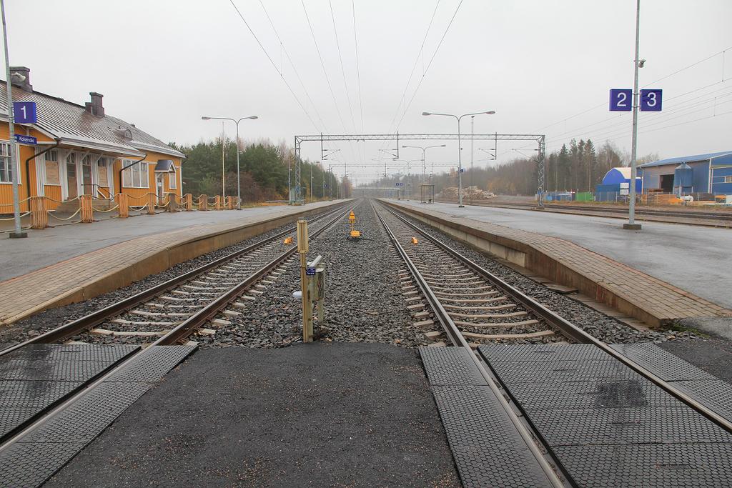 Yleiskuva Kokemäen ratapihasta, lokakuu 2016.