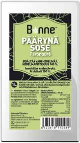 BONNE HEDELMÄ- JA MARJASOSEET, 1 L Makeuttamaton, ei lisättyä sokeria. Ei lisäaineita.