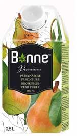 BONNE PREMIUM HEDELMÄ- JA MARJASOSEET 100 %, 0,5 L Makeuttamaton, ei lisättyä sokeria. Ei lisäaineita. Ei säilöntäaineita.