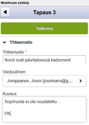 näkyvissä olevat hakukriteerit.