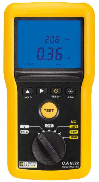50 V...1000 V Digitaaliset eristysvastustesterit Eristysvastustesterit teolliseen kunnossapitoon CA6522, CA6524 sekä CA6526 Innovatiiviset CA6522, CA6524 sekä CA6526 -eristysvastustesterit
