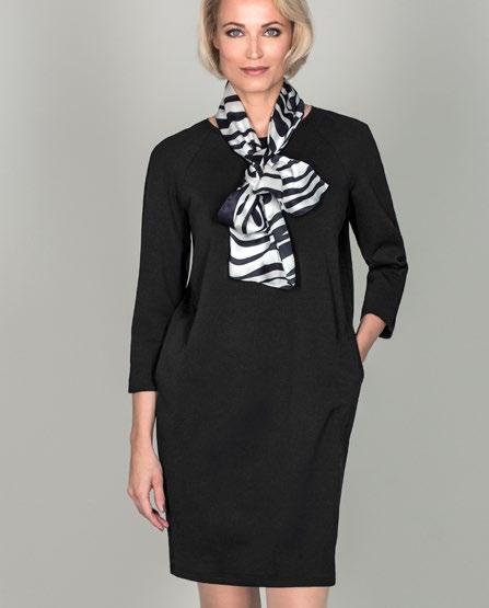 HELMI MEKKO / 09-2802-0017-030 Koostumus 55% viskoosi, 37% polyamidi, 8% elastaani Värit musta, tummansininen Koot XS-4XL, takapituus koossa M 93 cm EMMA MEKKO / 09-2801-0017-030 Koostumus 55%