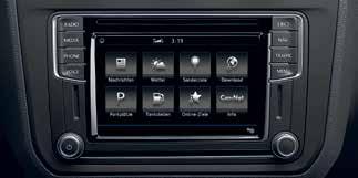 18 // 19 Caddy Infotainment Infotainment 01 02 01 03 04 01 Radiojärjestelmä Composition Colour Järjestelmään kuuluu: 12,7 cm:n (5 tuuman) TFT-kosketusvärinäyttö, MP3- ja WMAyhteen sopiva CD-asema, 4