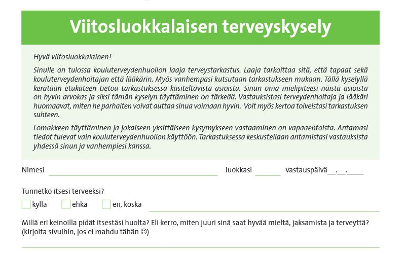 Luokkakohtaiseen yhteenvetoon poimittavat kohdat alla olevissa kuvaliitteissä: