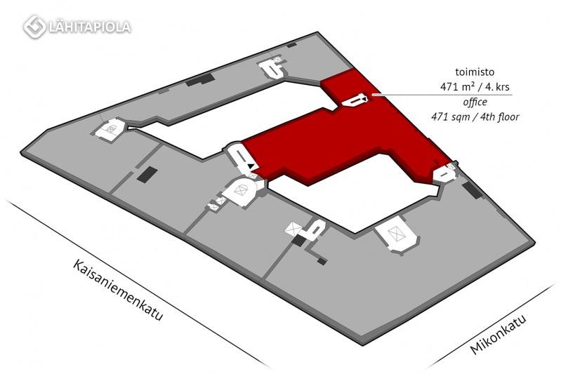 Vuokrataan: Toimisto 471 m² / 4. krs.
