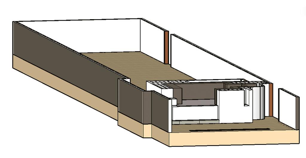 Taidemuseon siiven 3D-mallinos, joka on toteutettu Autodesk Revit Architecture 2010 -ohjelmalla.