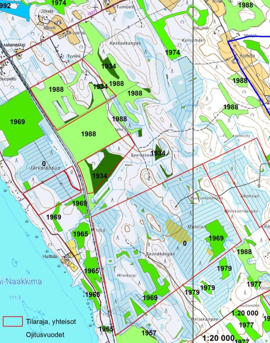 5 Selvityksessä käytetyt paikkatietoaineistot: - Metsäkeskuksen metsävara-aineisto - Metsäkeskuksen digitoitu ojitusalueaineisto - Metsäkeskuksen uoma-analyysiaineisto: eroosioriskiteemoitus,